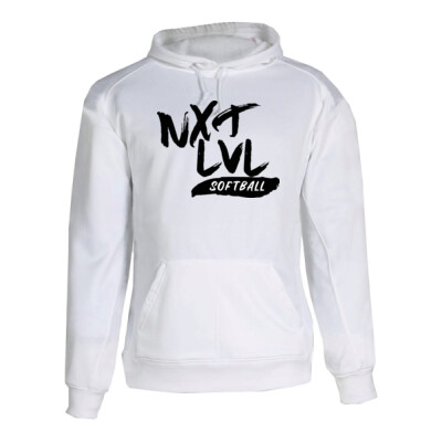 Unisex NXT LVL Softball White Performance Fleece Hoodie Thumbnail
